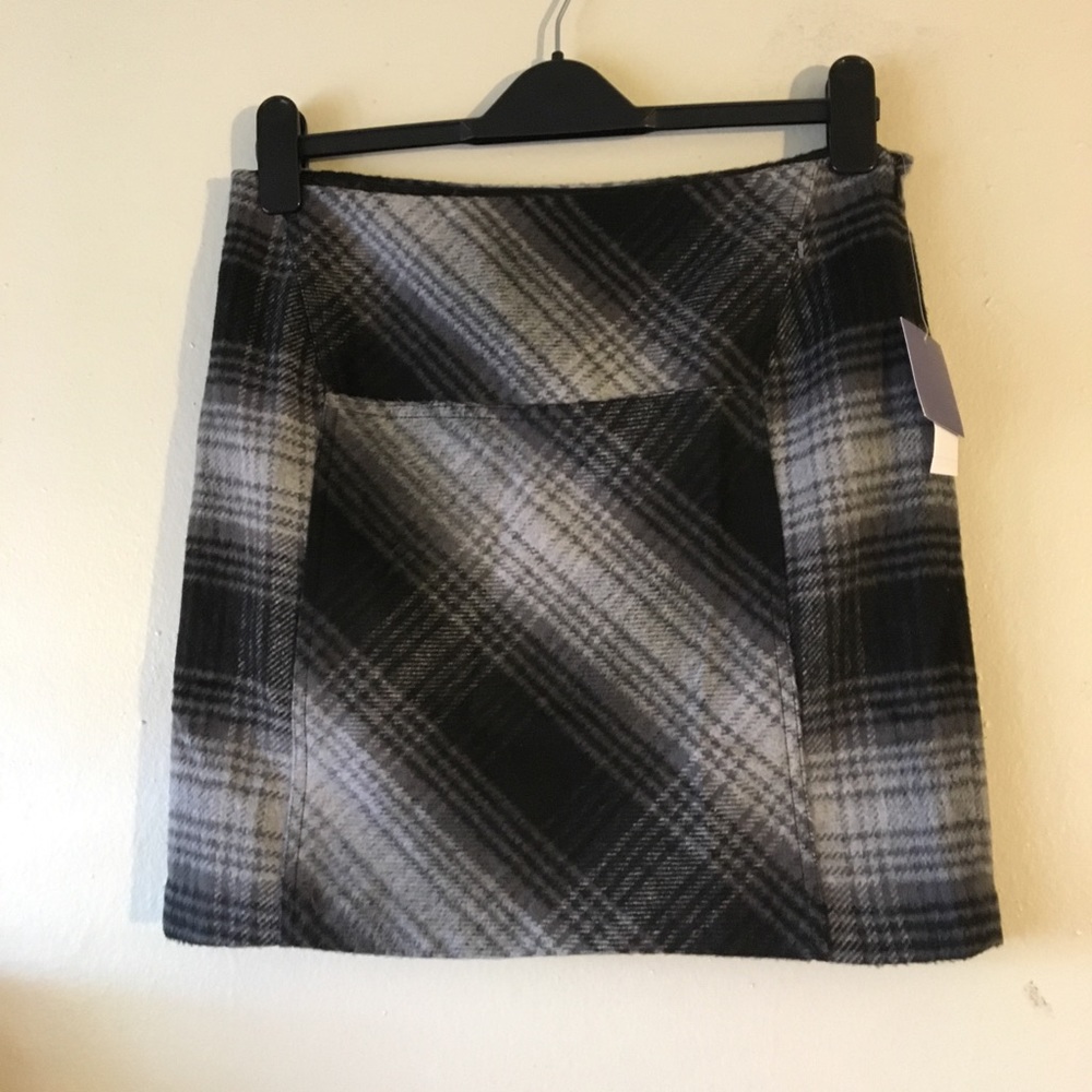 Vivienne Tam Grey Plaid Skirt